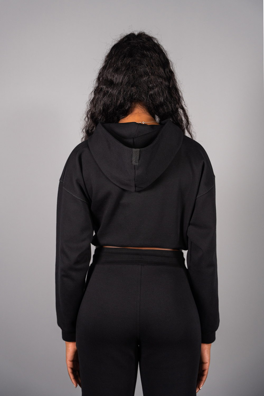 THE women's black crop hoodie - do we