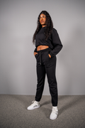 THE women's black crop hoodie - do we