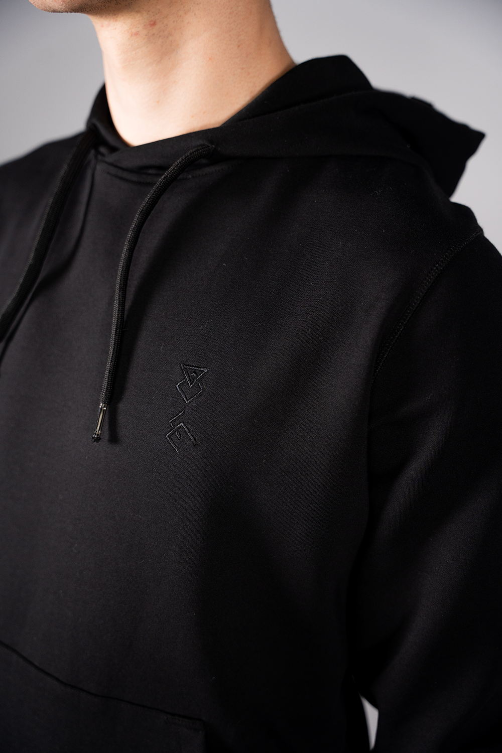 THE men's fit black hoodie - do we