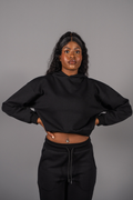 THE women's black crop hoodie - do we